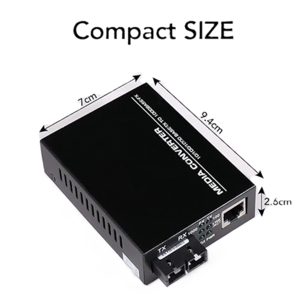 FibreCart 10/100/1000 Mbps Single Mode Dual Fiber 20KM SC Port Ethernet-to-Fiber Media Converter, (1 Pair) - Image 4