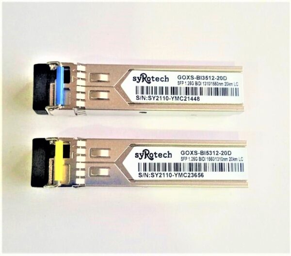 Syrotech 1.25G Bidi SFP 20 KM (1 Pair)-GOXS Bi3512-20D andGOXS-Bi5312-20D)